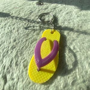 Yellow Flip Flop Keychain